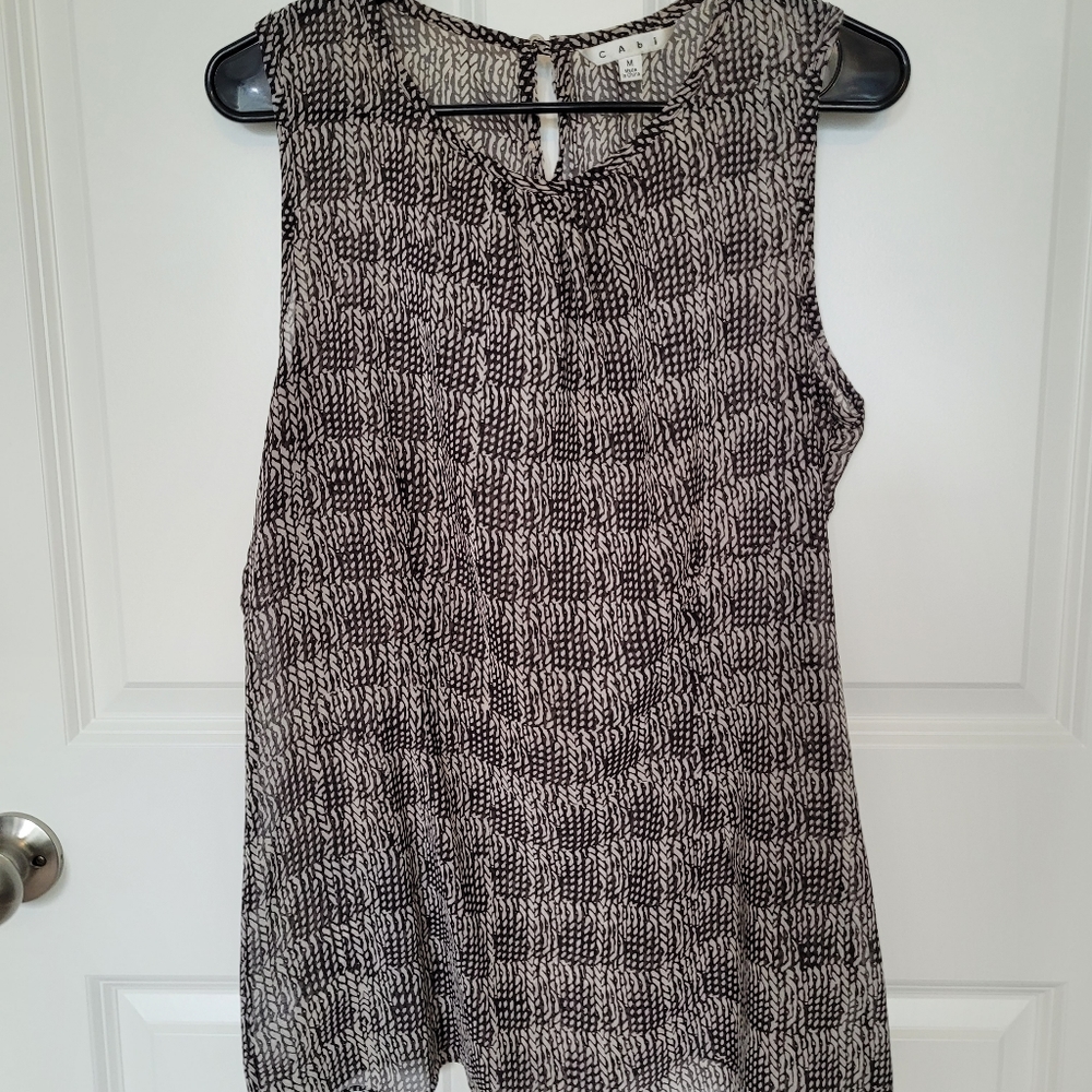 CAbi Sheer Sleeveless blouse